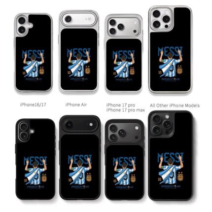 Messi Argentina 2022 World Cup art Chris Brown Phone Case Black Electroplated Silver For Iphone 11 To 17