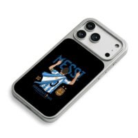 Messi Argentina 2022 World Cup art iPhone 17 Pro Max Electroplated Silver Case2