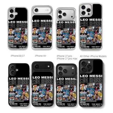 Messi Argentina World Cup collage Chris Brown Phone Case Black Electroplated Silver For Iphone 11 To 17