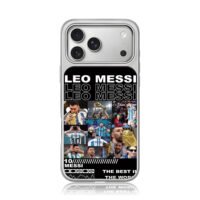 Messi Argentina World Cup collage iPhone 17 Pro Max Electroplated Silver Case1