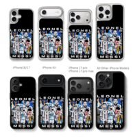 Messi Argentina World Cup trophies Chris Brown Phone Case Black Electroplated Silver For Iphone 11 To 17