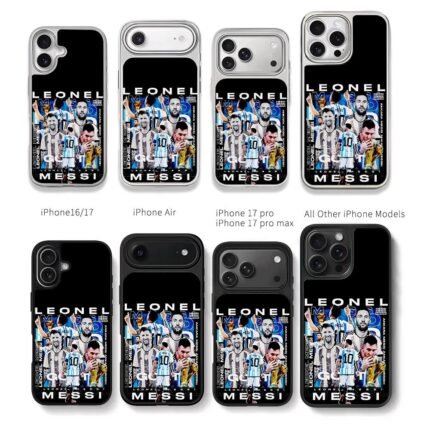 Messi Argentina World Cup trophies Chris Brown Phone Case Black Electroplated Silver For Iphone 11 To 17