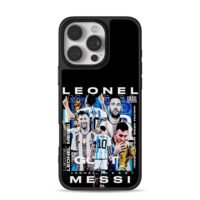 Messi Argentina World Cup trophies iPhone 16 Pro Max Black Case