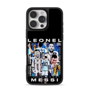 Messi Argentina World Cup trophies iPhone 16 Pro Max Black Case