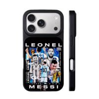 Messi Argentina World Cup trophies iPhone 17 Pro Max Black Case
