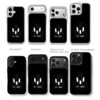Messi logo name and faded portrait Chris Brown Phone Case Black Electroplated Silver For Iphone 11 To 17