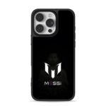 Messi logo name and faded portrait iPhone 16 Pro Max Black Case