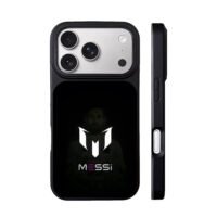Messi logo name and faded portrait iPhone 17 Pro Max Black Case