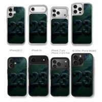 Metallic 23 on dark green camo Chris Brown Phone Case Black Electroplated Silver For Iphone 11 To 17