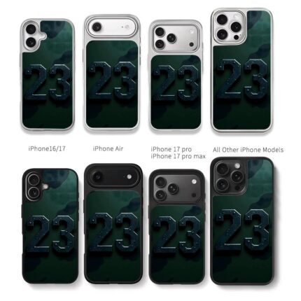 Metallic 23 on dark green camo Chris Brown Phone Case Black Electroplated Silver For Iphone 11 To 17