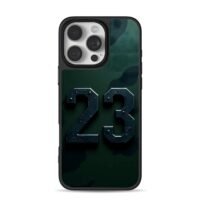 Metallic 23 on dark green camo iPhone 16 Pro Max Black Case