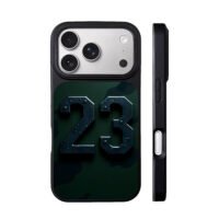 Metallic 23 on dark green camo iPhone 17 Pro Max Black Case