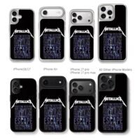 Metallica band logo song titles Chris Brown Phone Case Black Electroplated Silver For Iphone 11 To 17