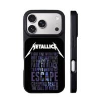Metallica band logo song titles iPhone 17 Pro Max Black Case