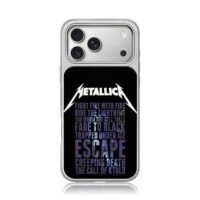 Metallica band logo song titles iPhone 17 Pro Max Electroplated Silver Case1
