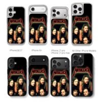 Metallica band portrait and logo Chris Brown Phone Case Black Electroplated Silver For Iphone 11 To 17