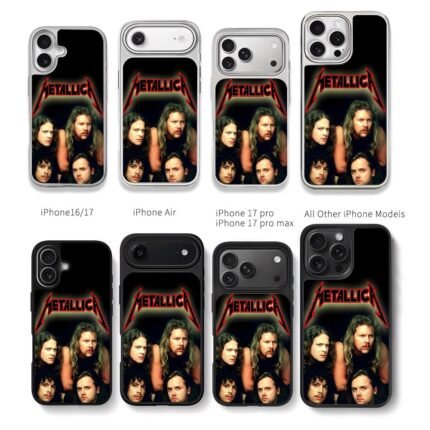Metallica band portrait and logo Chris Brown Phone Case Black Electroplated Silver For Iphone 11 To 17