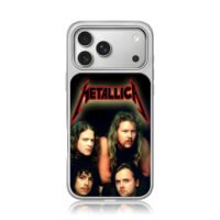 Metallica band portrait and logo iPhone 17 Pro Max Electroplated Silver Case1