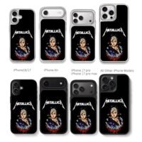 Metallica logo Jojo ghost blood art Chris Brown Phone Case Black Electroplated Silver For Iphone 11 To 17