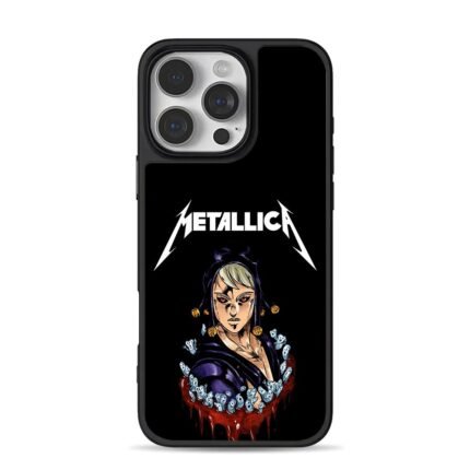 Metallica logo Jojo ghost blood art iPhone 16 Pro Max Black Case