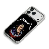 Metallica logo Jojo ghost blood art iPhone 17 Pro Max Electroplated Silver Case2