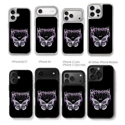 Metamorph purple smoke butterfly Chris Brown Phone Case Black Electroplated Silver For Iphone 11 To 17