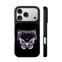 Metamorph purple smoke butterfly iPhone 17 Pro Max Black Case