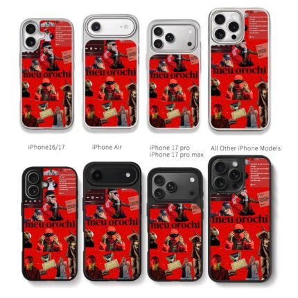 Meu Orochi hip hop red spotify rap art Chris Brown Phone Case Black Electroplated Silver For Iphone 11 To 17
