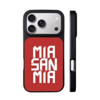 MIA SAN MIA on red background iPhone 17 Pro Max Black Case