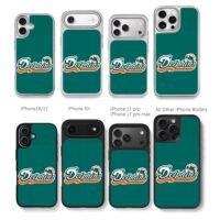 Miami Dolphins NFL dolphin logo teal Chris Brown Phone Case Black Electroplated Silver For Iphone 11 To 17