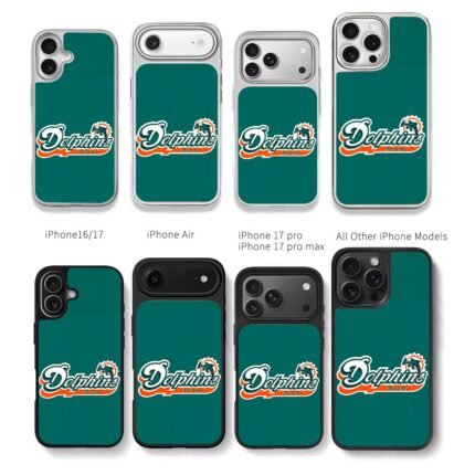 Miami Dolphins NFL dolphin logo teal Chris Brown Phone Case Black Electroplated Silver For Iphone 11 To 17