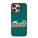 Miami Dolphins NFL dolphin logo teal Phone Case for iPhone 11-17 & Samsung Galaxy S24-S26