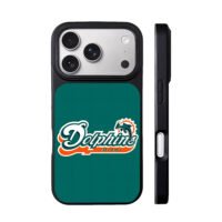Miami Dolphins NFL dolphin logo teal iPhone 17 Pro Max Black Case