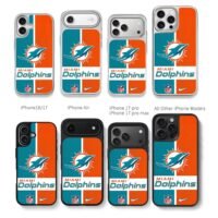 Miami Dolphins NFL Nike team logo Chris Brown Phone Case Black Electroplated Silver For Iphone 11 To 17