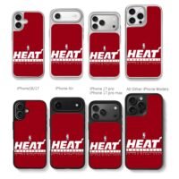 Miami Heat NBA basketball text logo Chris Brown Phone Case Black Electroplated Silver For Iphone 11 To 17