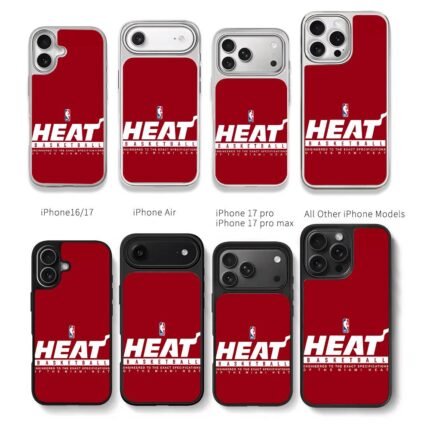 Miami Heat NBA basketball text logo Chris Brown Phone Case Black Electroplated Silver For Iphone 11 To 17