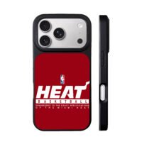 Miami Heat NBA basketball text logo iPhone 17 Pro Max Black Case