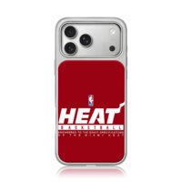 Miami Heat NBA basketball text logo iPhone 17 Pro Max Electroplated Silver Case1
