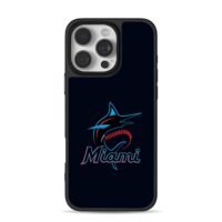 Miami Marlins baseball marlin logo iPhone 16 Pro Max Black Case