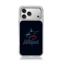 Miami Marlins baseball marlin logo iPhone 17 Pro Max Electroplated Silver Case1