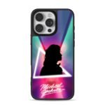 Michael J silhouette neon triangle iPhone 16 Pro Max Black Case