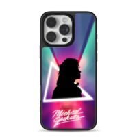 Michael J silhouette neon triangle iPhone 16 Pro Max Black Case
