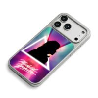 Michael J silhouette neon triangle iPhone 17 Pro Max Electroplated Silver Case2