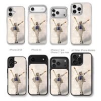 Michael Jackson dance typography Chris Brown Phone Case Black Electroplated Silver For Iphone 11 To 17