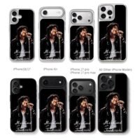 Michael Jackson singing into mic Chris Brown Phone Case Black Electroplated Silver For Iphone 11 To 17