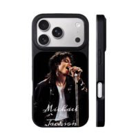 Michael Jackson singing into mic iPhone 17 Pro Max Black Case
