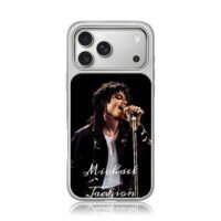 Michael Jackson singing into mic iPhone 17 Pro Max Electroplated Silver Case1