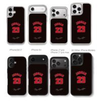 Michael Jordan 23 signature Chris Brown Phone Case Black Electroplated Silver For Iphone 11 To 17