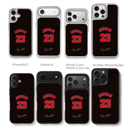 Michael Jordan 23 signature Chris Brown Phone Case Black Electroplated Silver For Iphone 11 To 17