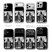 Michael Jordan Bulls 23 hoops art Chris Brown Phone Case Black Electroplated Silver For Iphone 11 To 17